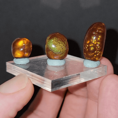 3 Fire Agate Cabochons - The Crystal Connoisseurs