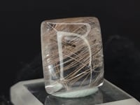 Load and play video in Gallery viewer, Gold &amp; Silver Rutilated Quartz. Cabochon, Rectangle. 23ct.

