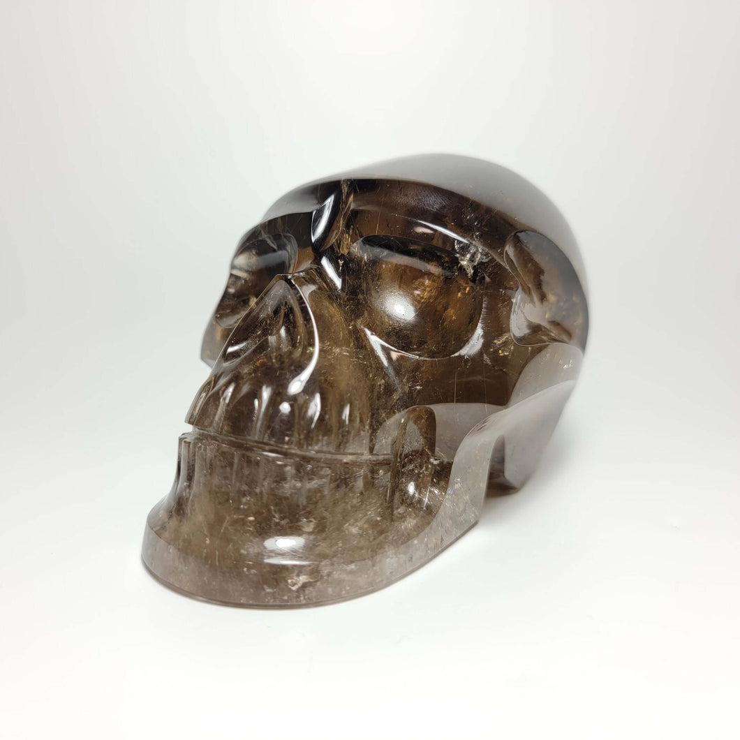 Brazilian Smoky Quartz Skull Carving. 1.19kg - The Crystal Connoisseurs