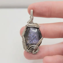 Load and play video in Gallery viewer, Purple Labradorite Sterling Silver Wire Wrap
