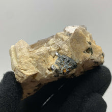 Load image into Gallery viewer, Aegirine and Tabular Smoky Quartz on Feldspar - The Crystal Connoisseurs
