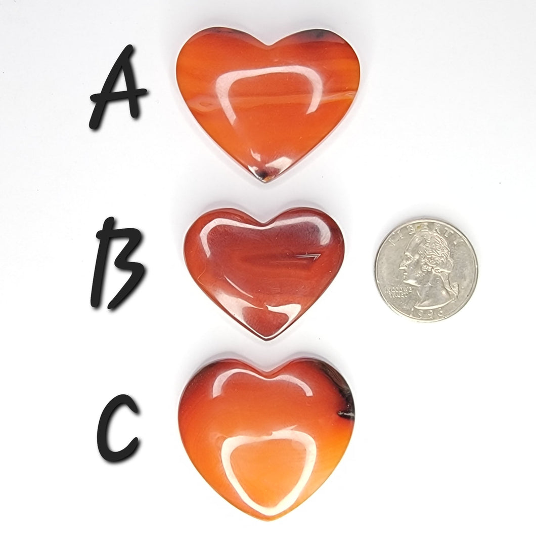 Carnelian Heart Shaped Cabochons