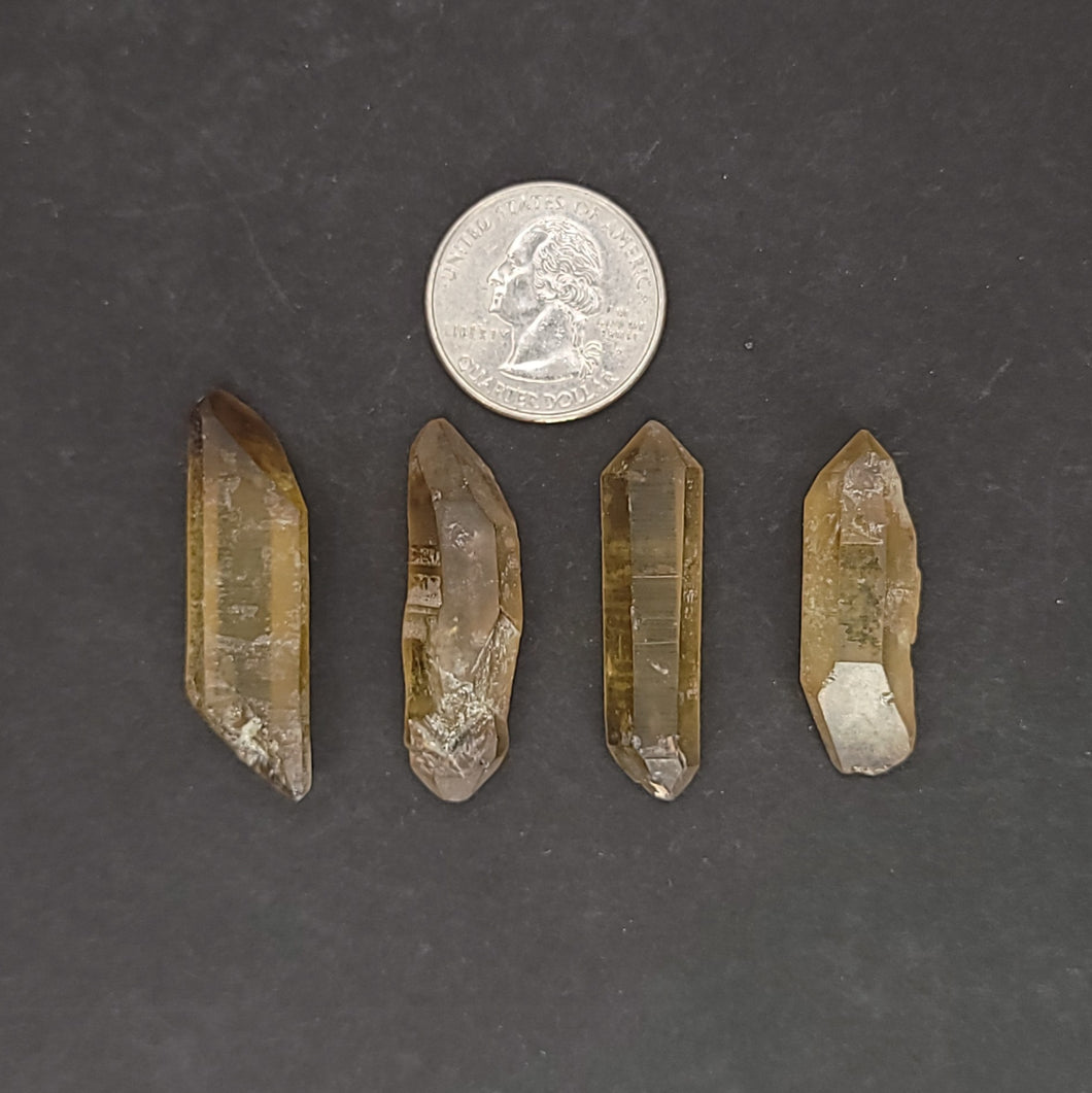 x4 Double Terminated Citrine Points. 22g - The Crystal Connoisseurs
