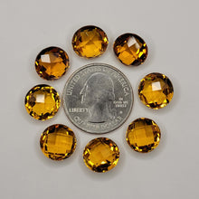 Load image into Gallery viewer, 12mm Round, Double Sided Faceted Citrine. - The Crystal Connoisseurs
