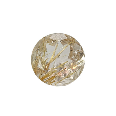 Gold Rutile Quartz Facet. Round. 9ct - The Crystal Connoisseurs