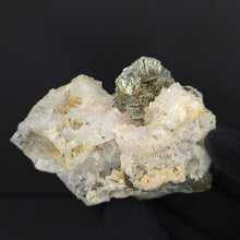 Load image into Gallery viewer, Pyrite Pseudomorph after Barite on Quartz. 228g - The Crystal Connoisseurs
