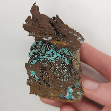 Rosasite & Calcite on Matrix. - The Crystal Connoisseurs