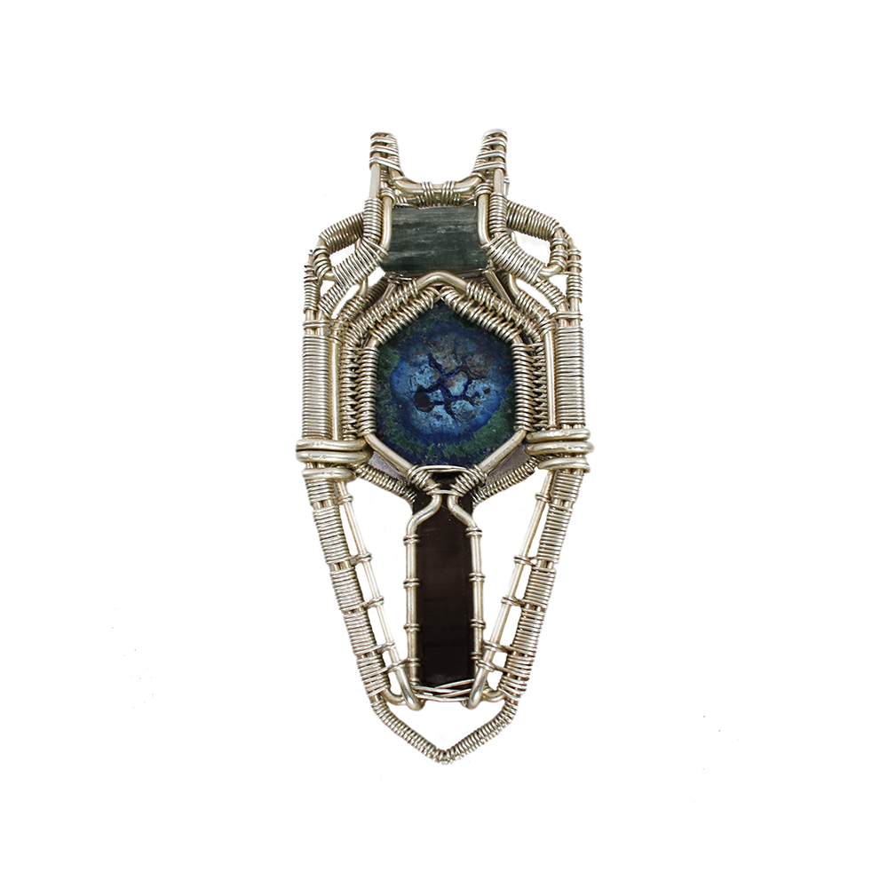 Nous - Sterling Silver Wire Wrapped Pendant - The Crystal Connoisseurs