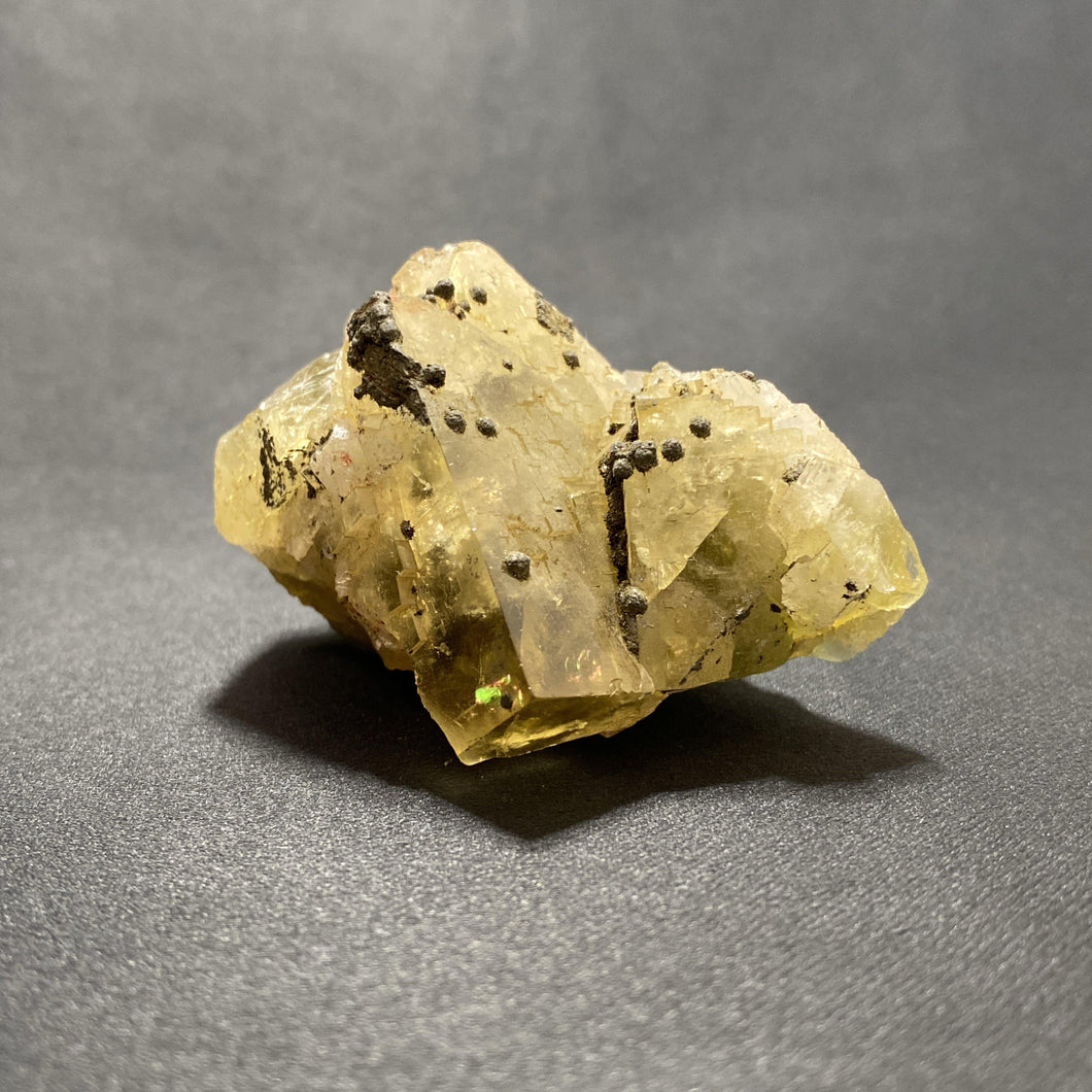 Yellow Fluorite with Pyrite - The Crystal Connoisseurs